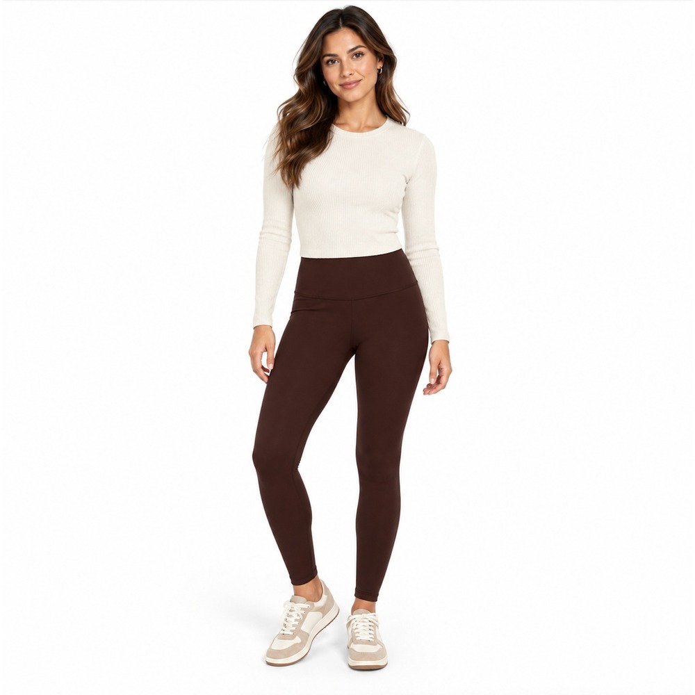 Quince Ultra-Soft High-Rise Leggings Espresso Brown Yoga Pants XS